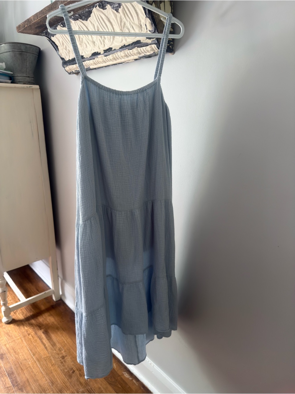 Madison Light Blue Tiered High-Low Sundress